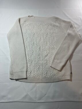 Tommy Hilfiger Off-White Cable Knit Scoop Neck Sweater Small